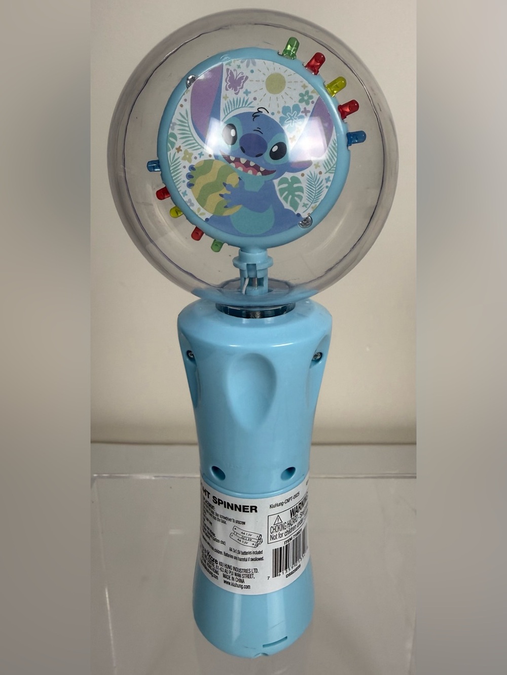 Disney Stitch Bubble Wand Light-Up Spinner Toy Blue Fun Indoor/Outdoor Play 💙 - Picture 4 of 8